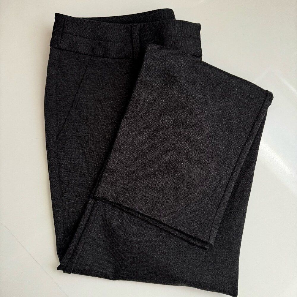 Chico's Pants 1.5 Reg (M/10) Charcoal Gray Full Length Nylon Rayon Blend Zipper